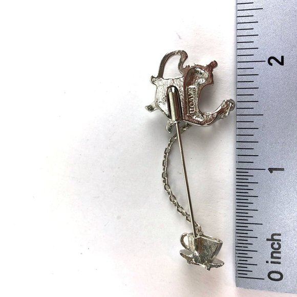 Straight Pin Jewelry Lot Including Avon Cameo Kangaroo Tea Pot - Picture 4 of 4